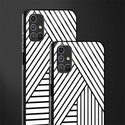 classic white black patten glass case for samsung galaxy m31s image-2