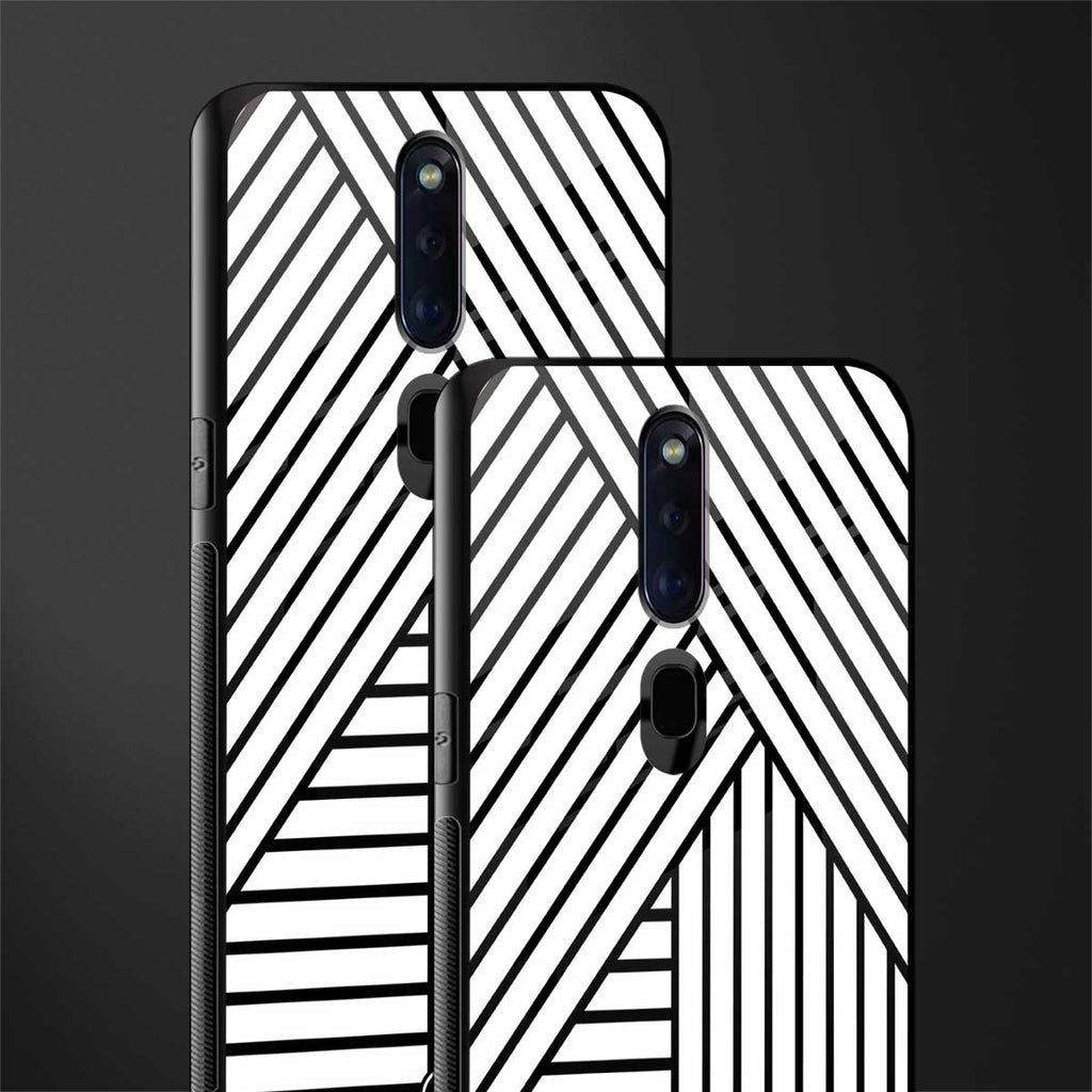 classic white black patten glass case for oppo f11 pro image-2