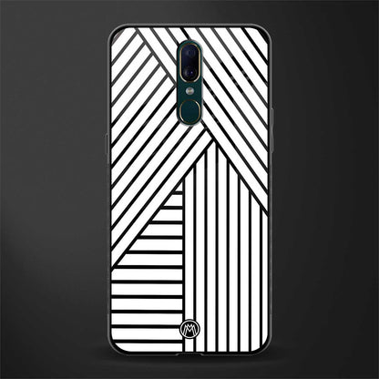classic white black patten glass case for oppo a9 image