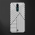 classic white black patten glass case for oppo f11 image