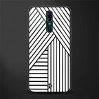 classic white black patten glass case for oppo f11 image