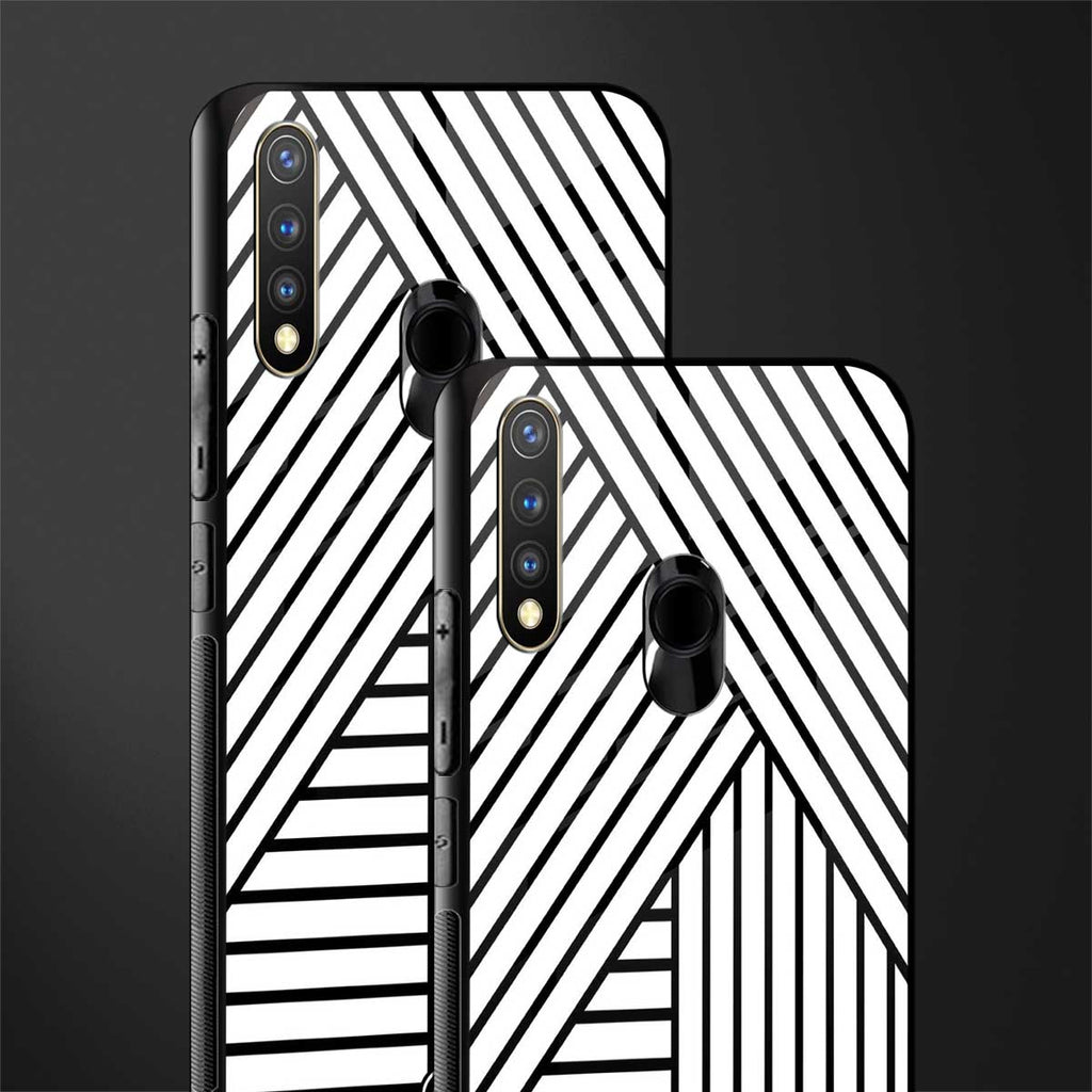 classic white black patten glass case for vivo y19 image-2