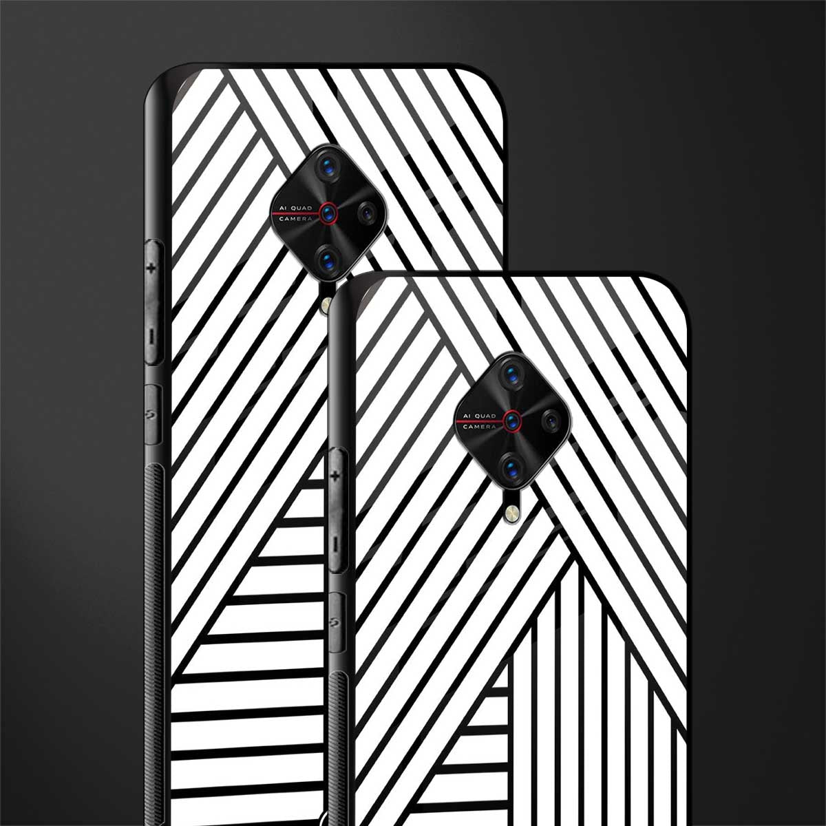 classic white black patten glass case for vivo s1 pro image-2