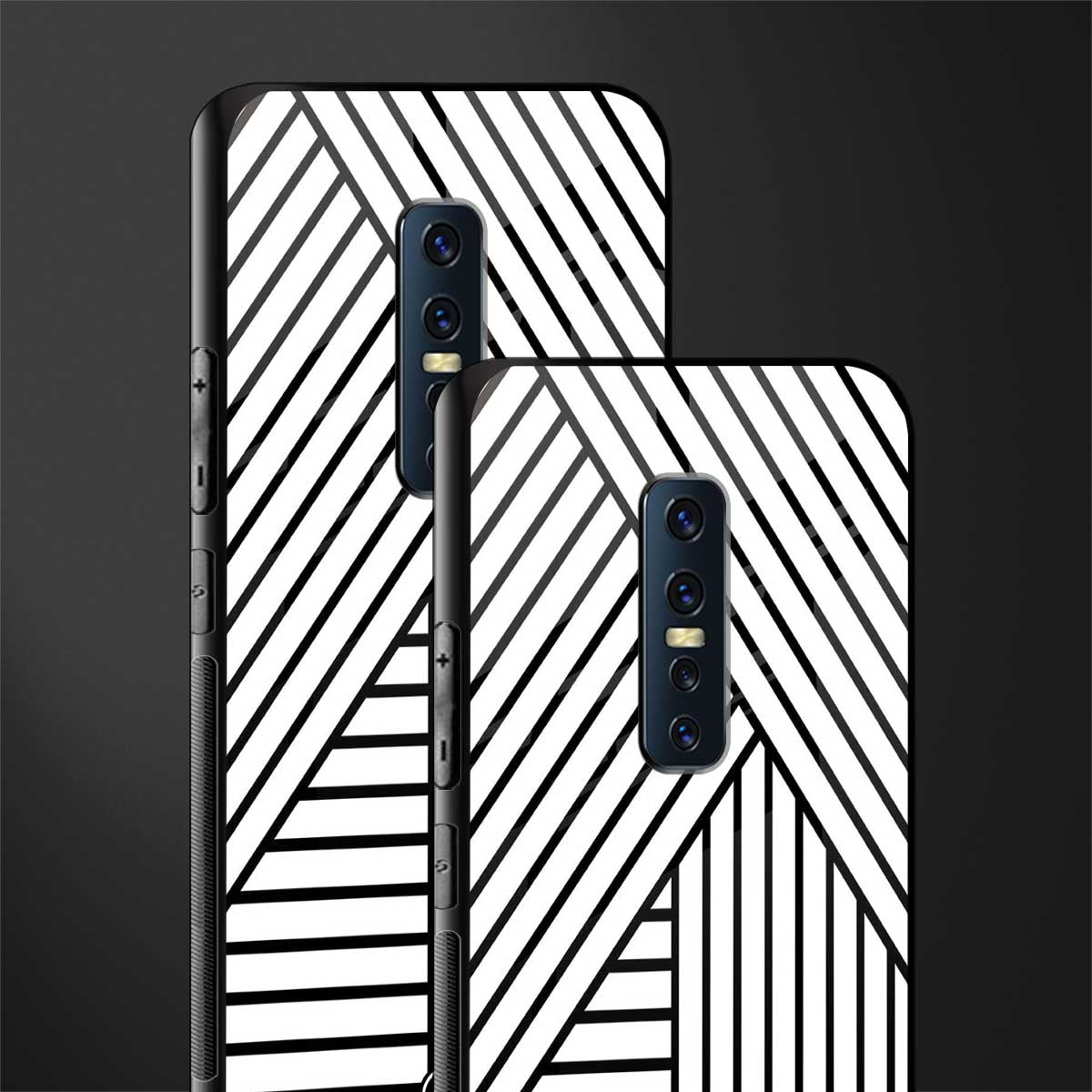 classic white black patten glass case for vivo v17 pro image-2
