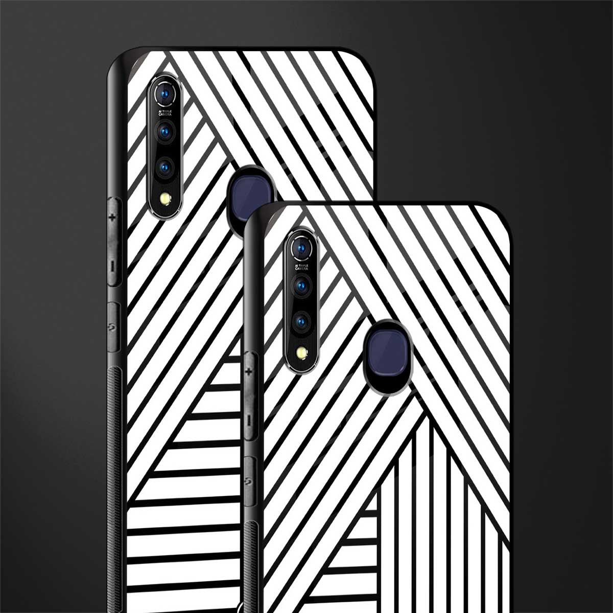 classic white black patten glass case for vivo z1 pro image-2