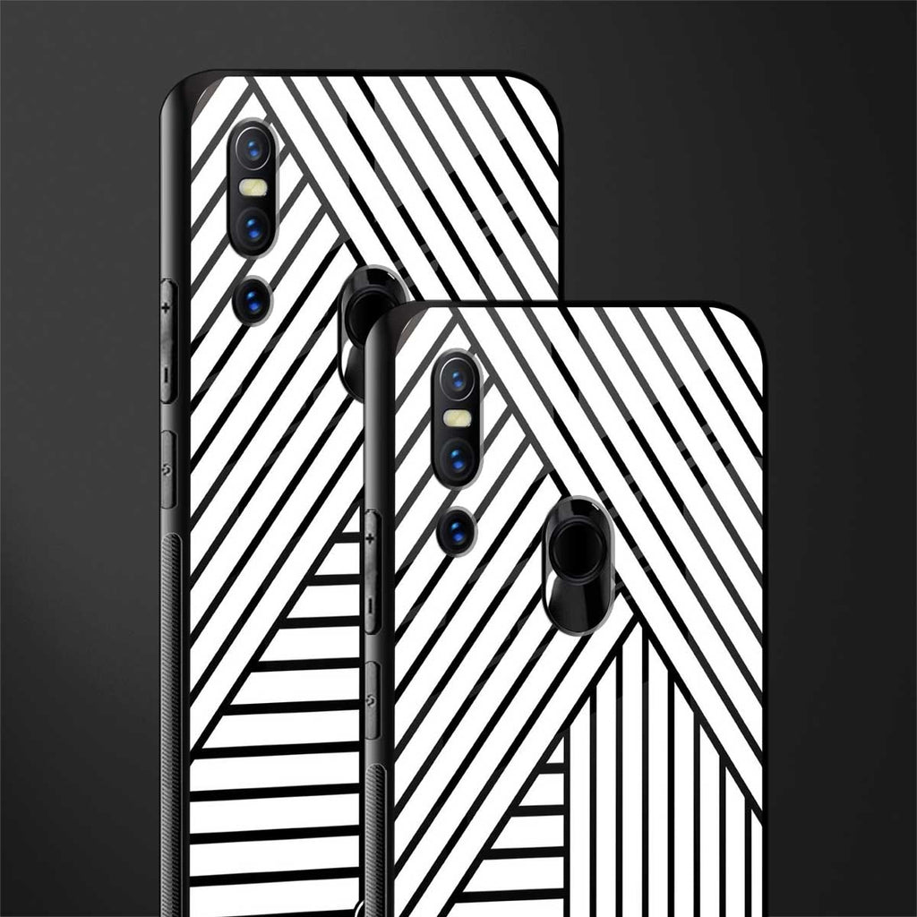 classic white black patten glass case for vivo v15 image-2