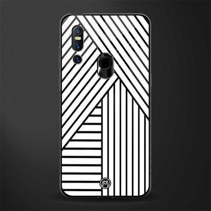 classic white black patten glass case for vivo v15 image