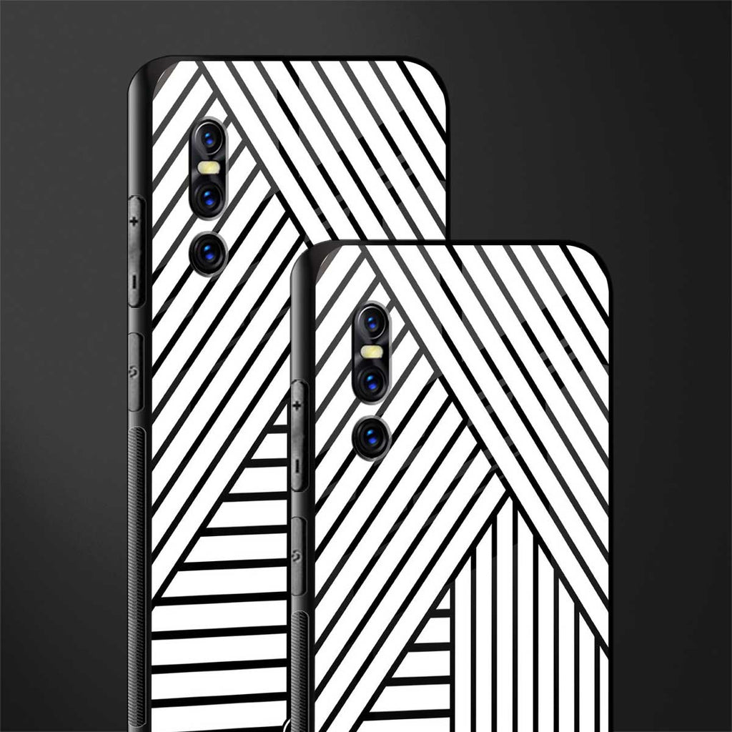 classic white black patten glass case for vivo v15 pro image-2