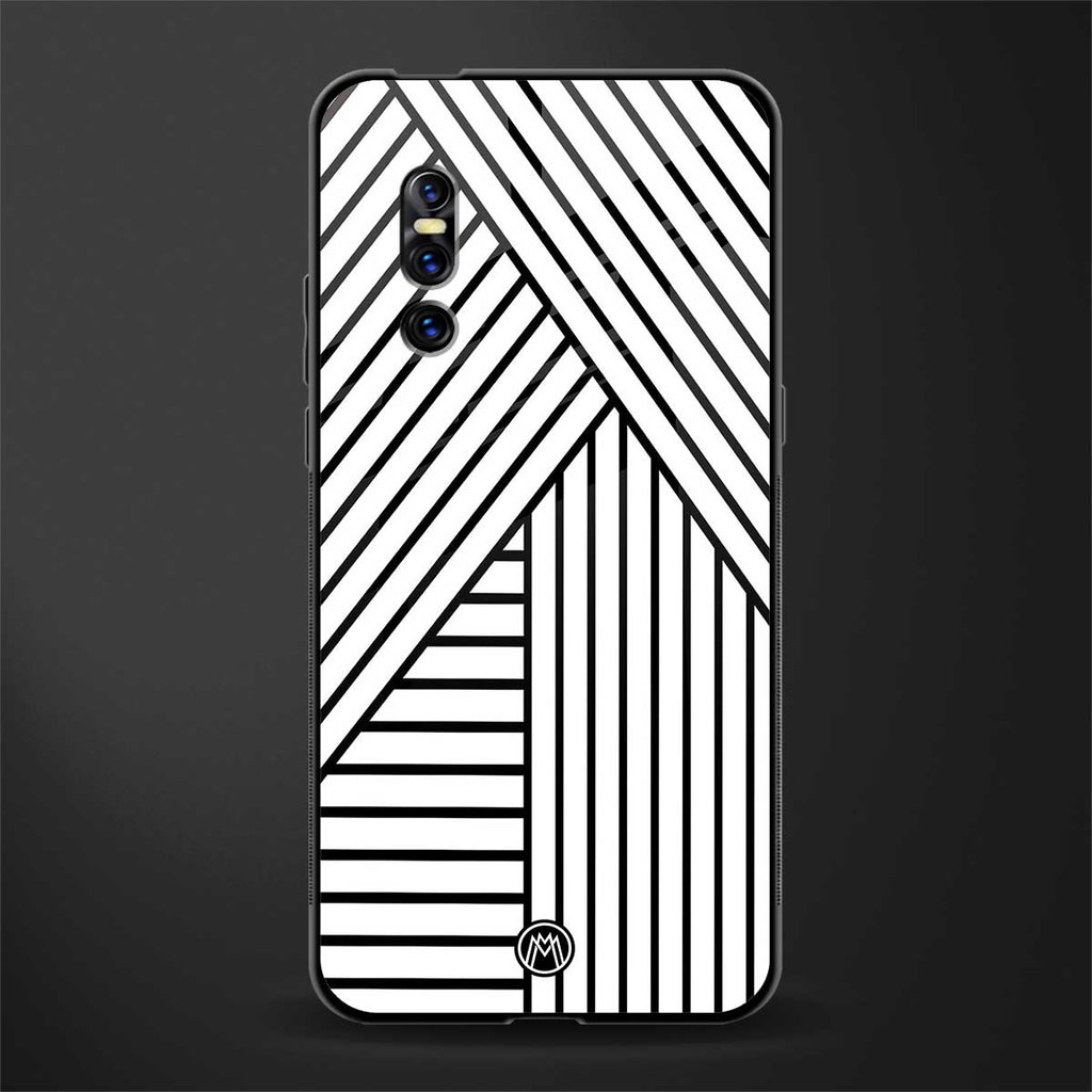 classic white black patten glass case for vivo v15 pro image
