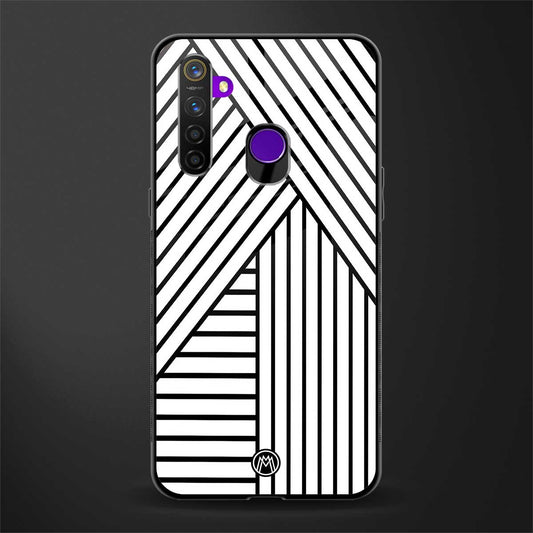classic white black patten glass case for realme 5s image