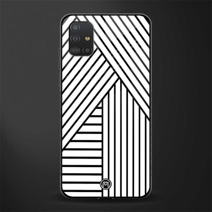 classic white black patten glass case for samsung galaxy a51 image