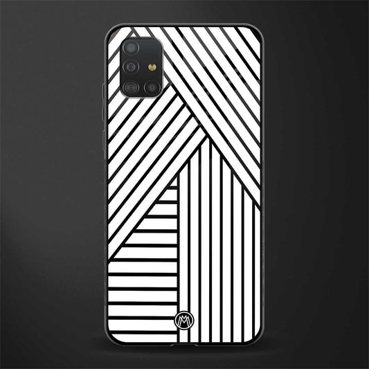 classic white black patten glass case for samsung galaxy a51 image