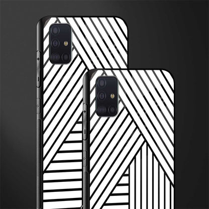 classic white black patten glass case for samsung galaxy a71 image-2