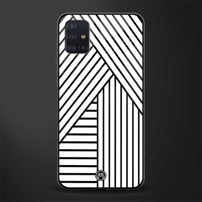 classic white black patten glass case for samsung galaxy a71 image