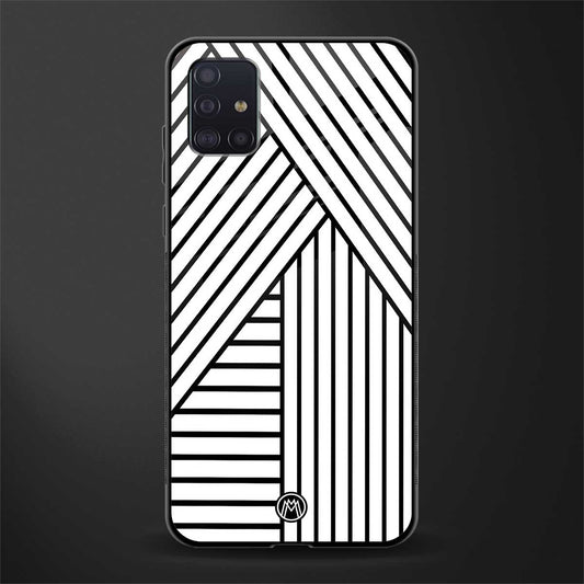 classic white black patten glass case for samsung galaxy a71 image