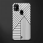 classic white black patten glass case for samsung galaxy f41 image