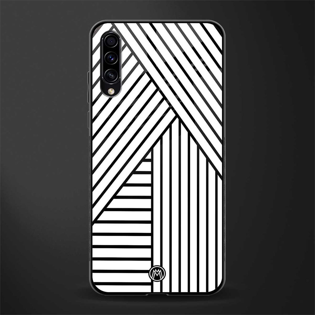 classic white black patten glass case for samsung galaxy a50s image