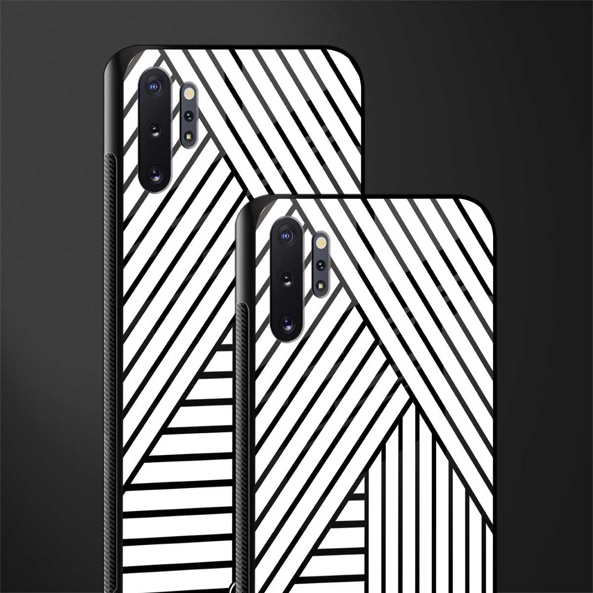 classic white black patten glass case for samsung galaxy note 10 plus image-2