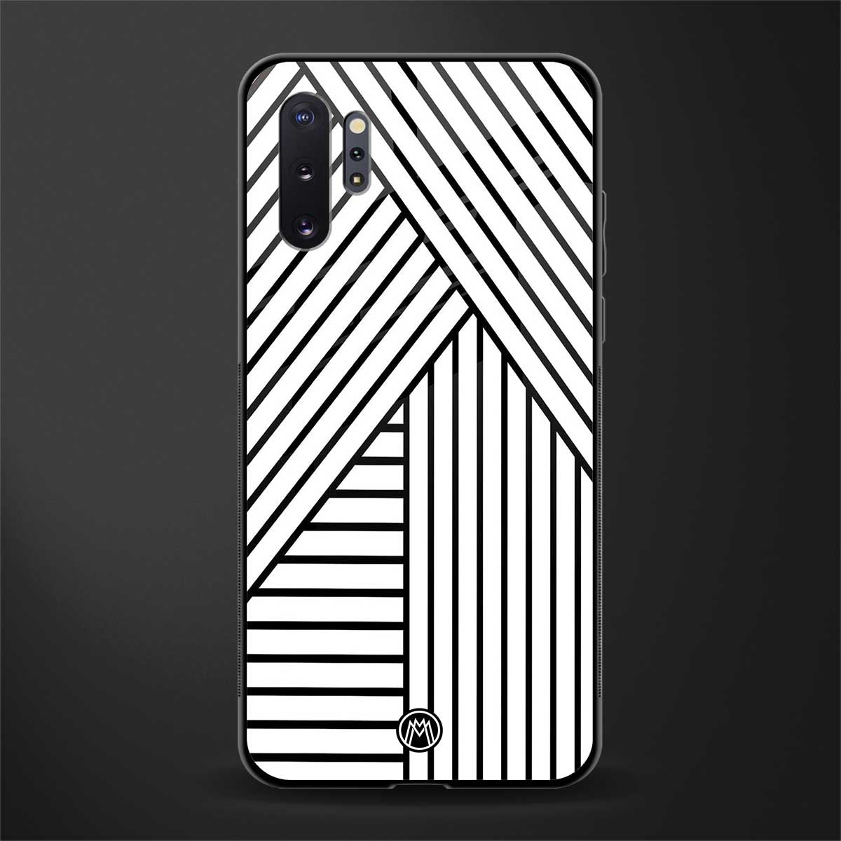 classic white black patten glass case for samsung galaxy note 10 plus image