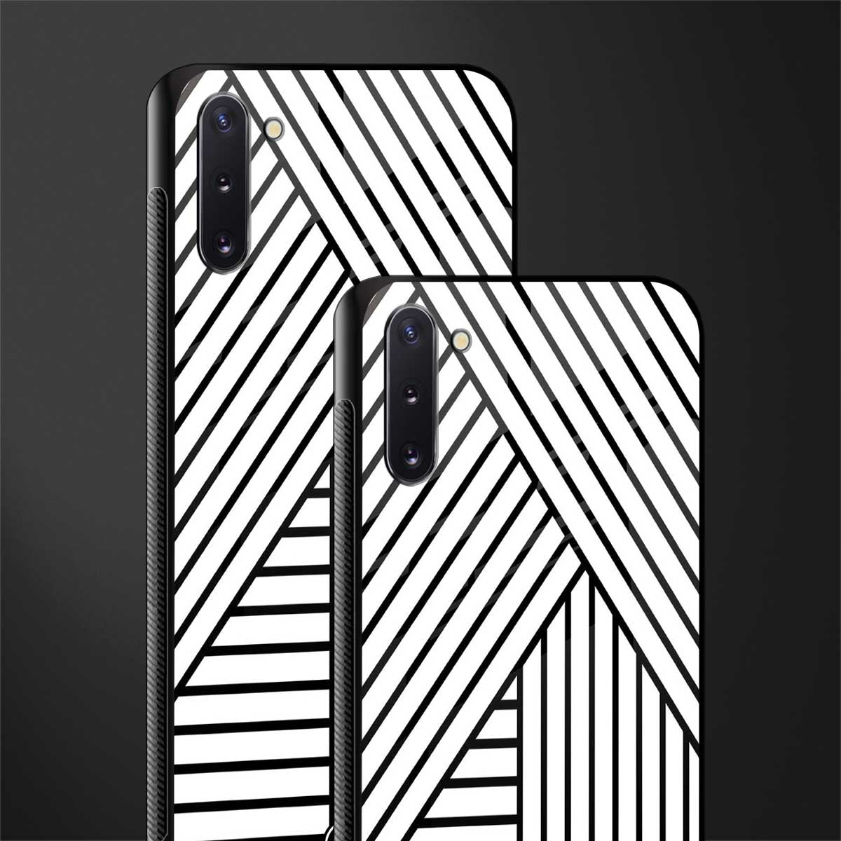 classic white black patten glass case for samsung galaxy note 10 image-2