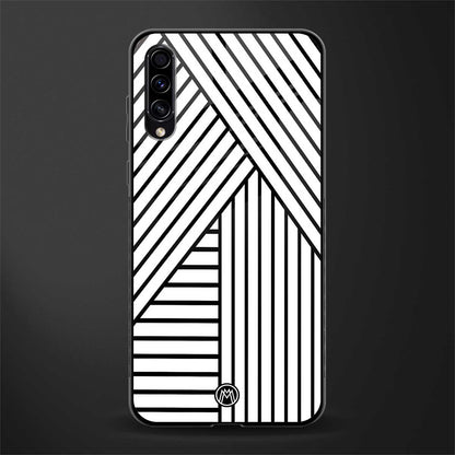classic white black patten glass case for samsung galaxy a70 image