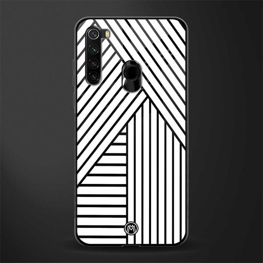 classic white black patten glass case for redmi note 8 image