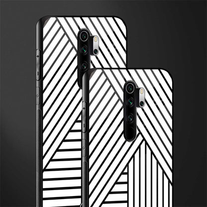 classic white black patten glass case for redmi note 8 pro image-2