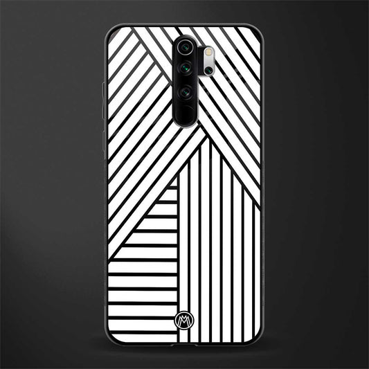 classic white black patten glass case for redmi note 8 pro image