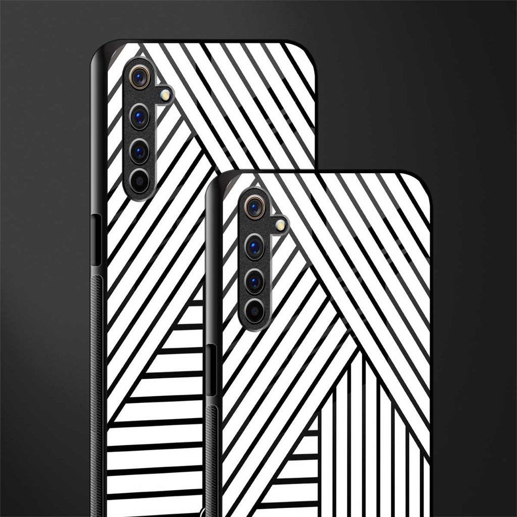 classic white black patten glass case for realme 6 pro image-2