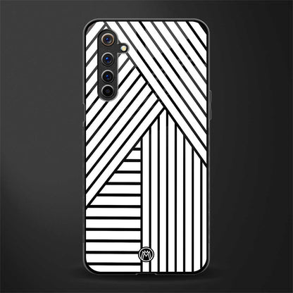 classic white black patten glass case for realme 6 image