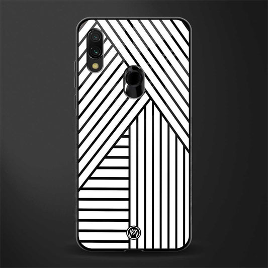 classic white black patten glass case for redmi y3 image