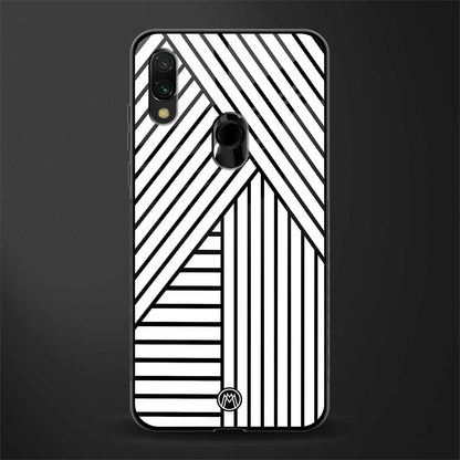 classic white black patten glass case for redmi 7redmi y3 image