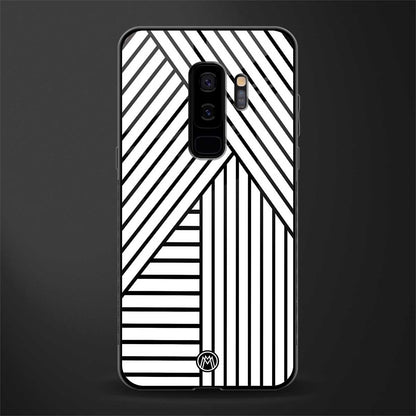 classic white black patten glass case for samsung galaxy s9 plus image