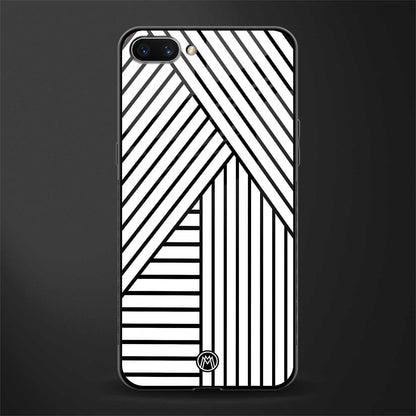 classic white black patten glass case for oppo a3s image