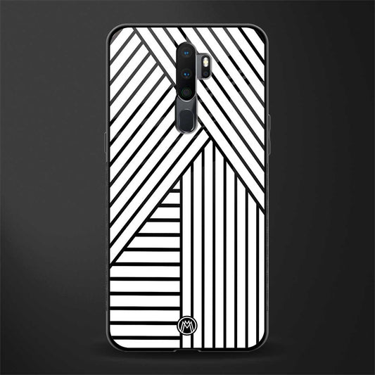 classic white black patten glass case for oppo a5 2020 image