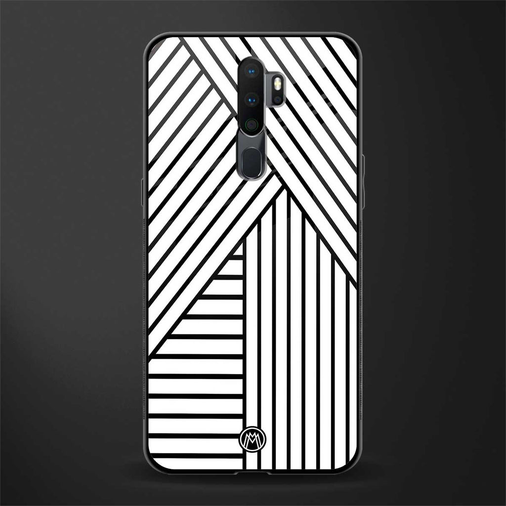 classic white black patten glass case for oppo a9 2020 image