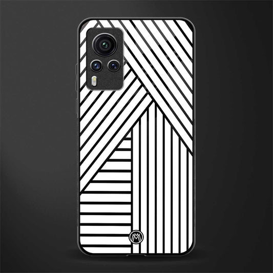 classic white black patten glass case for vivo x60 pro image