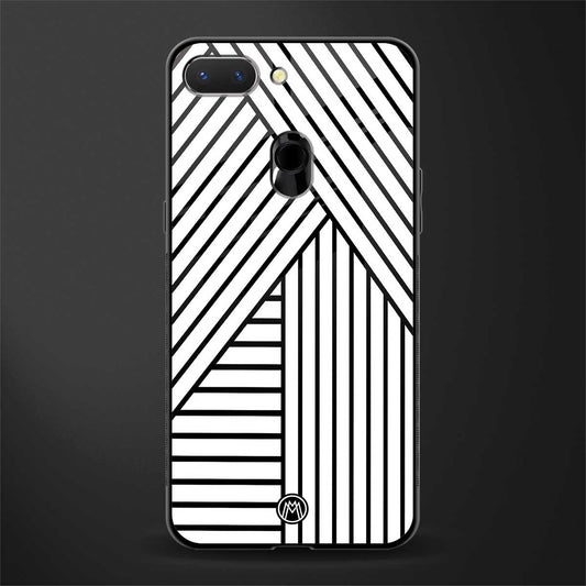 classic white black patten glass case for oppo a5 image