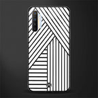 classic white black patten glass case for realme xt image