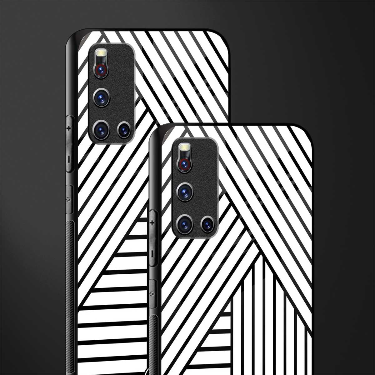 classic white black patten glass case for vivo v19 image-2