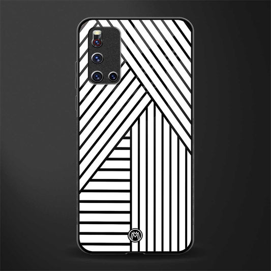 classic white black patten glass case for vivo v19 image