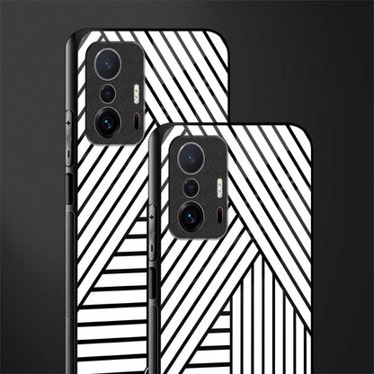 classic white black patten glass case for mi 11t pro 5g image-2