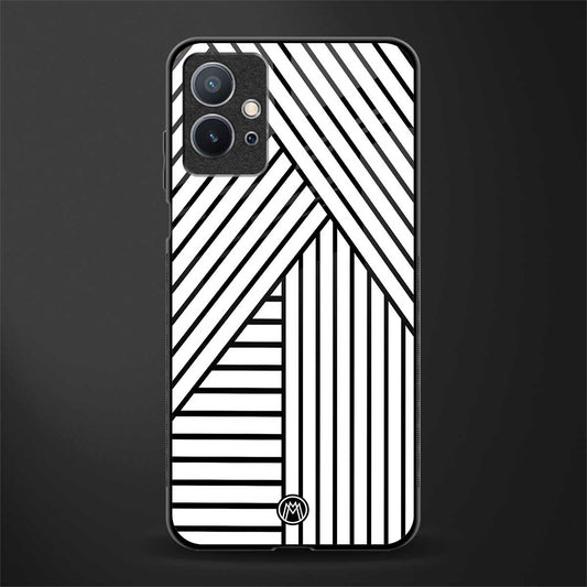 classic white black patten glass case for vivo y75 5g image