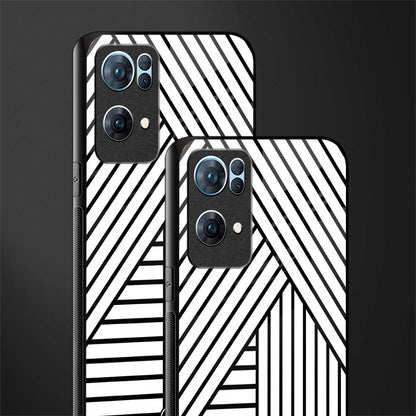 classic white black patten glass case for oppo reno7 pro 5g image-2