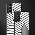 classic white black patten glass case for samsung galaxy s21 fe 5g image-2