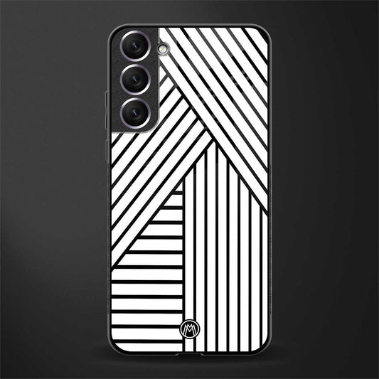 classic white black patten glass case for samsung galaxy s21 plus image