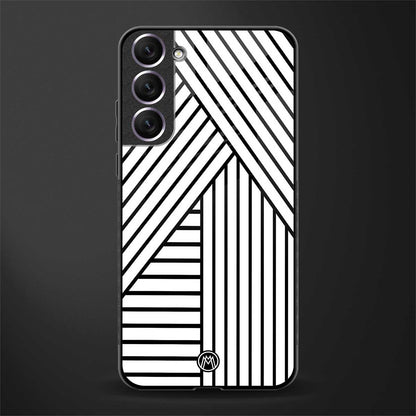 classic white black patten glass case for samsung galaxy s21 image