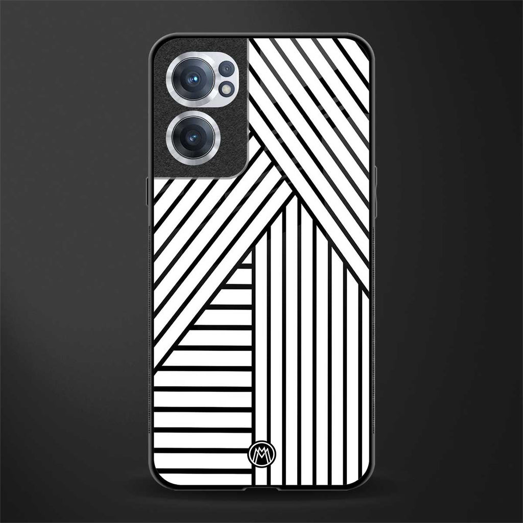 classic white black patten glass case for oneplus nord ce 2 5g image