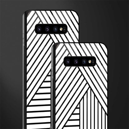 classic white black patten glass case for samsung galaxy s10 plus image-2