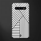 classic white black patten glass case for samsung galaxy s10 plus image